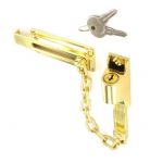 Polished Brass Finish Lockable Door Security Door Bolt & Chain (B1632)